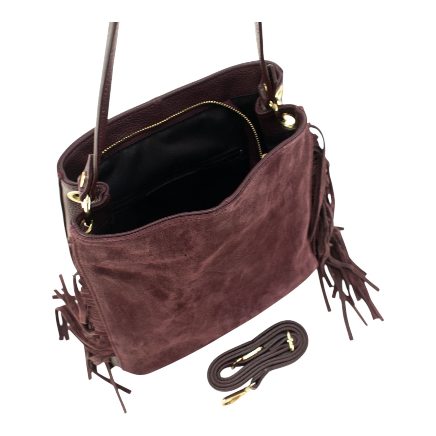 Bolso en piel Pregato Solenne Ante Burdeos - KimondoShop