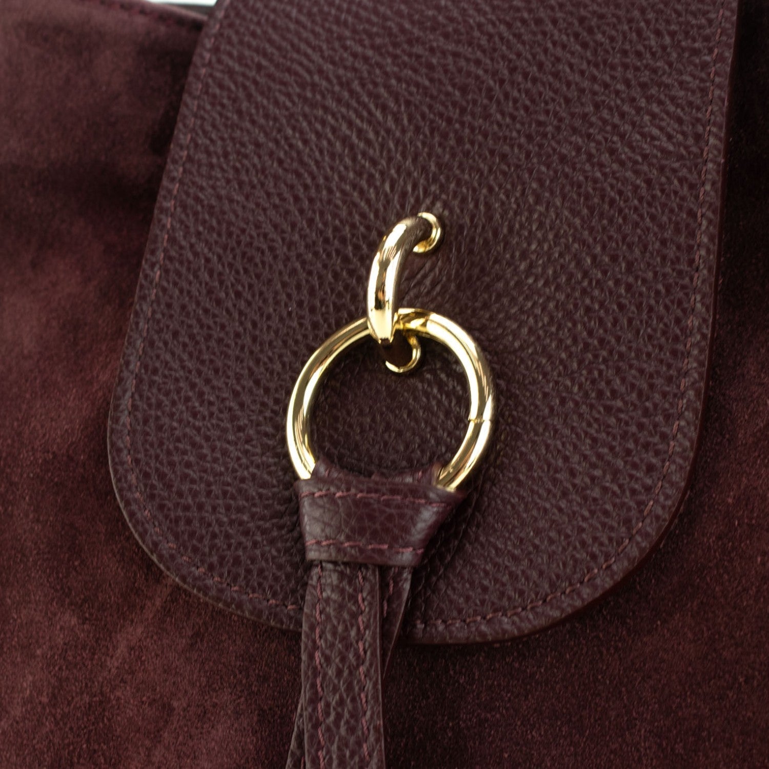 Bolso en piel Pregato Solenne Ante Burdeos - KimondoShop