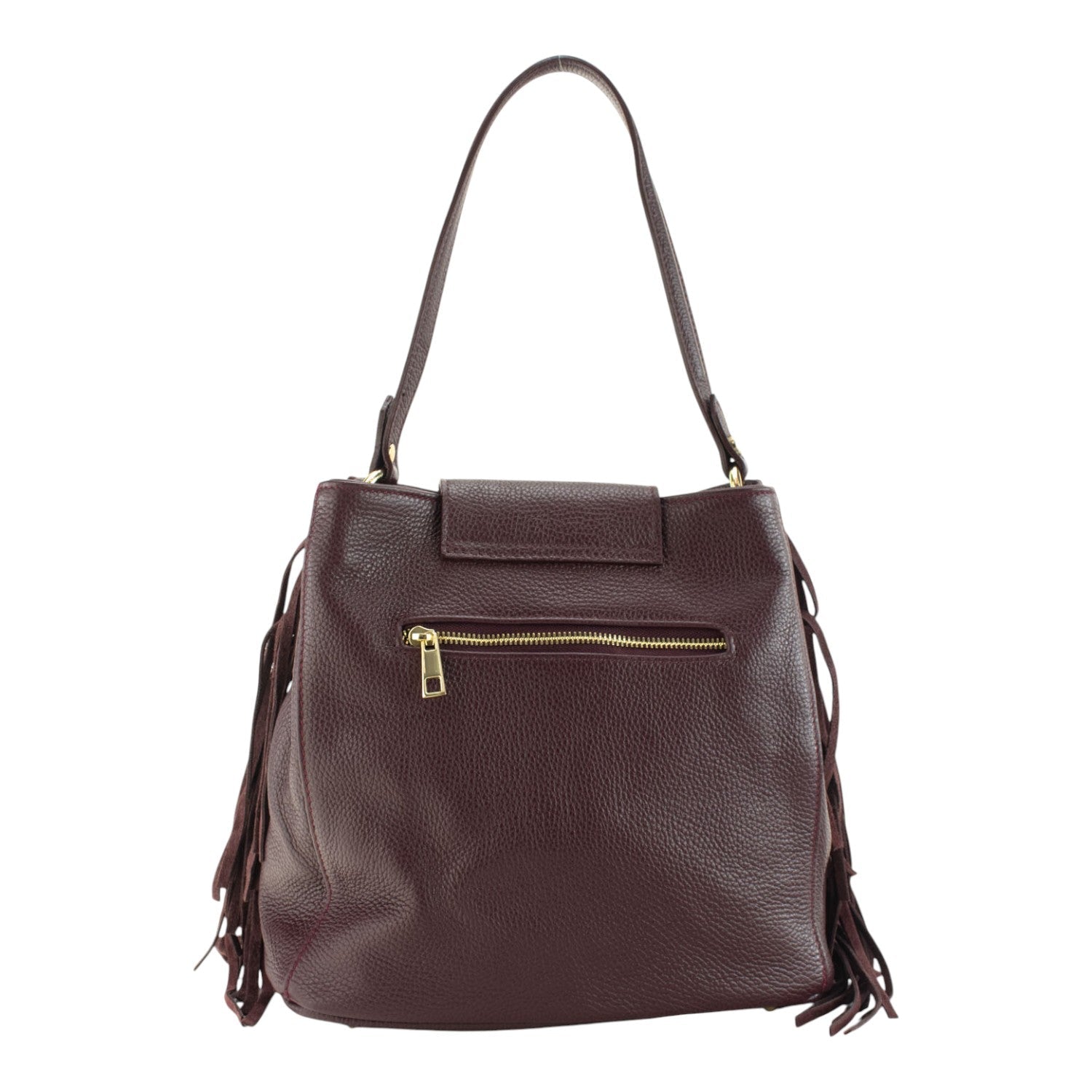 Bolso en piel Pregato Solenne Ante Burdeos - KimondoShop