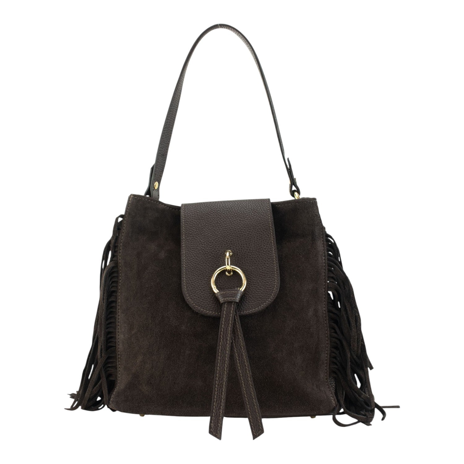 Bolso en piel Pregato Solenne Ante Chocolate - KimondoShop