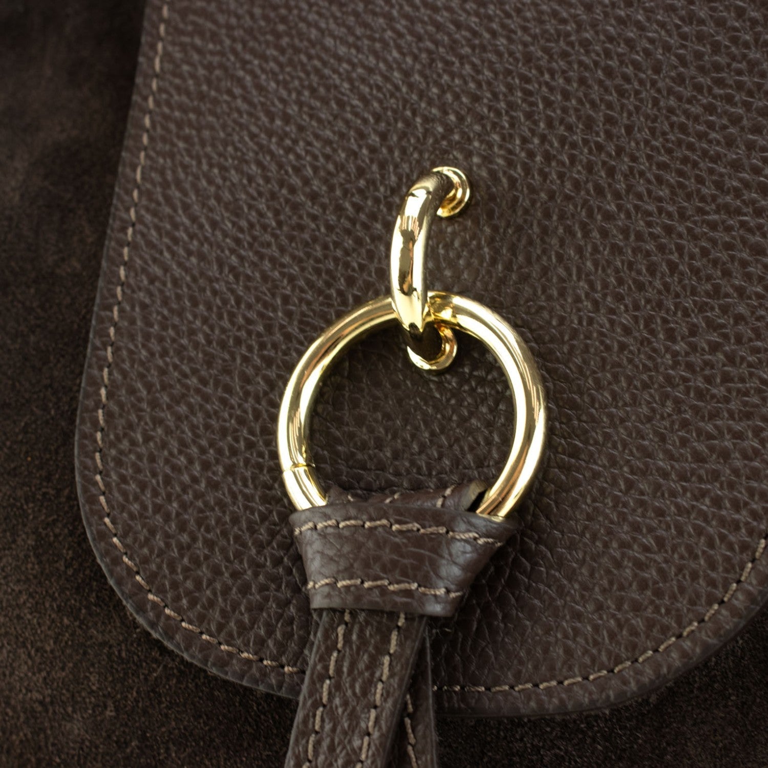 Bolso en piel Pregato Solenne Ante Chocolate - KimondoShop