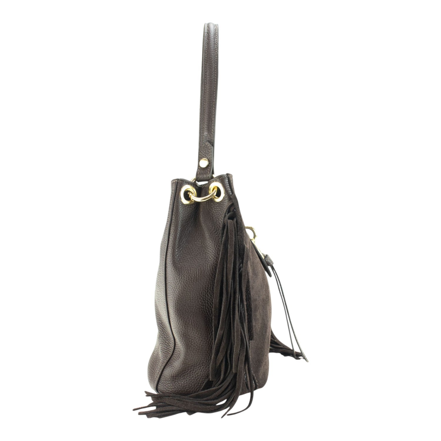 Bolso en piel Pregato Solenne Ante Chocolate - KimondoShop