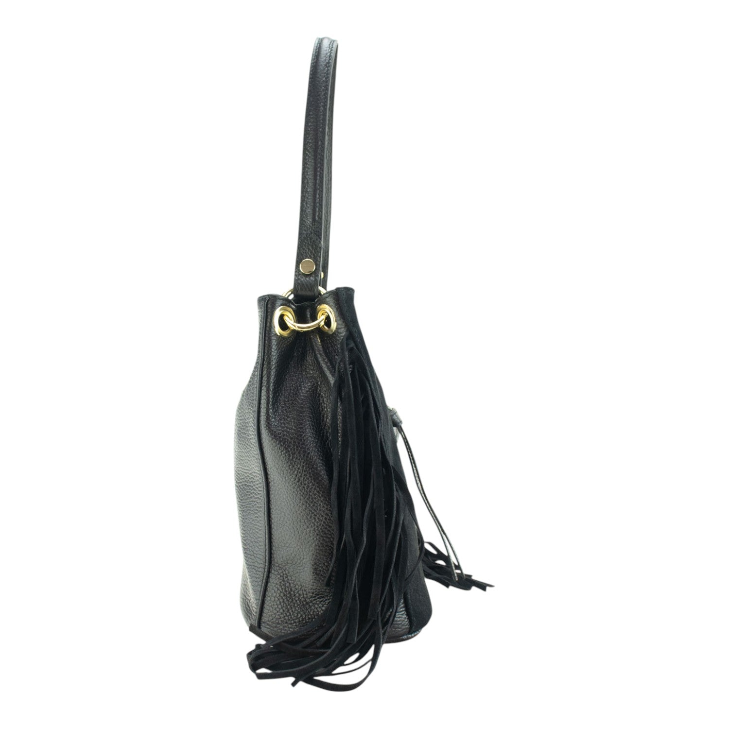 Bolso en piel Pregato Solenne Ante Negro - KimondoShop