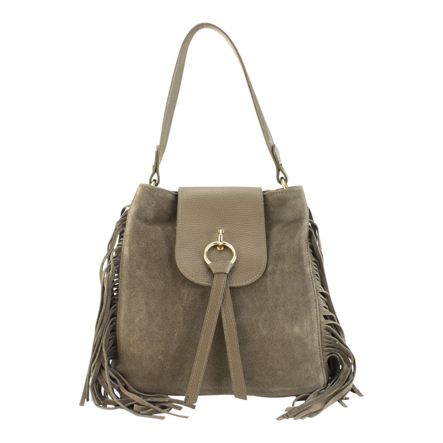 Bolso en piel Pregato Solenne Ante Taupe - KimondoShop