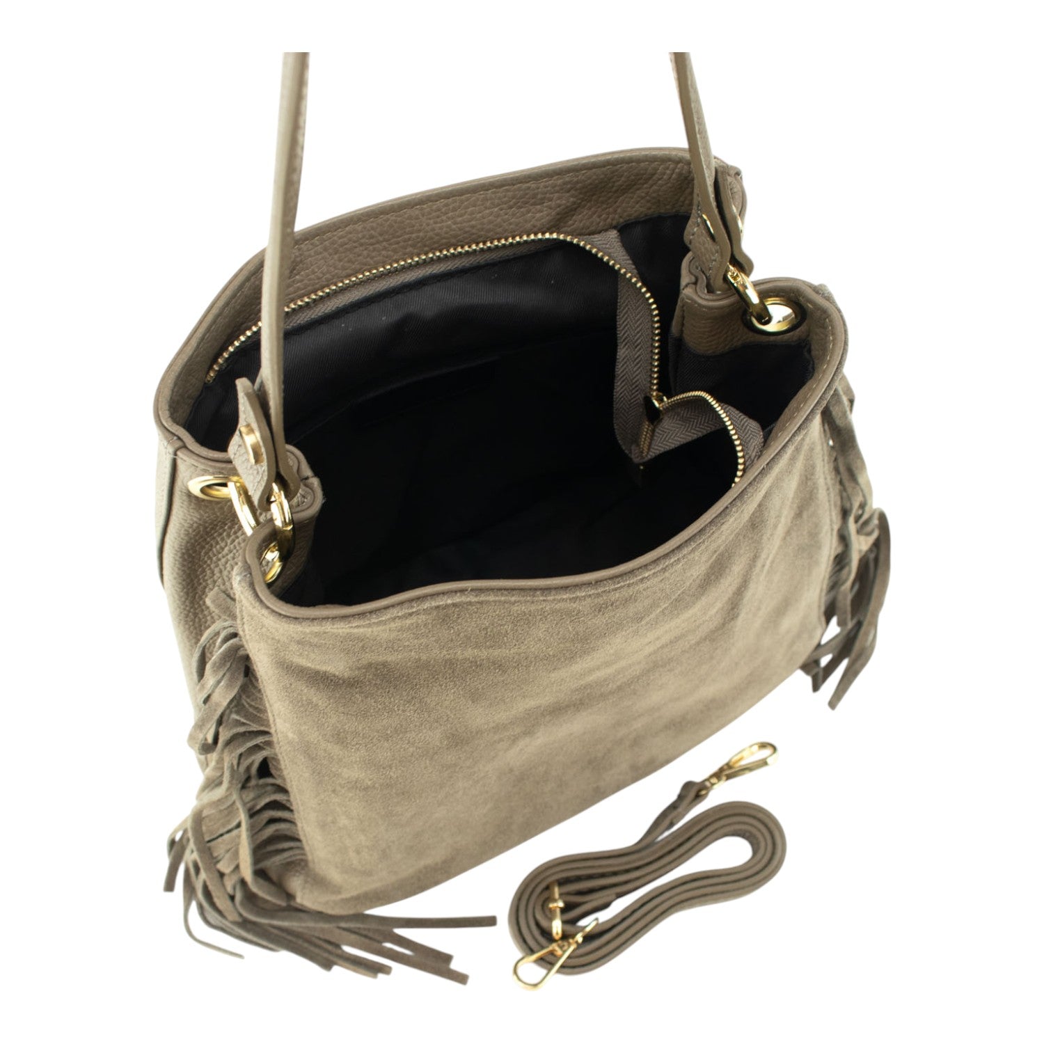 Bolso en piel Pregato Solenne Ante Taupe - KimondoShop