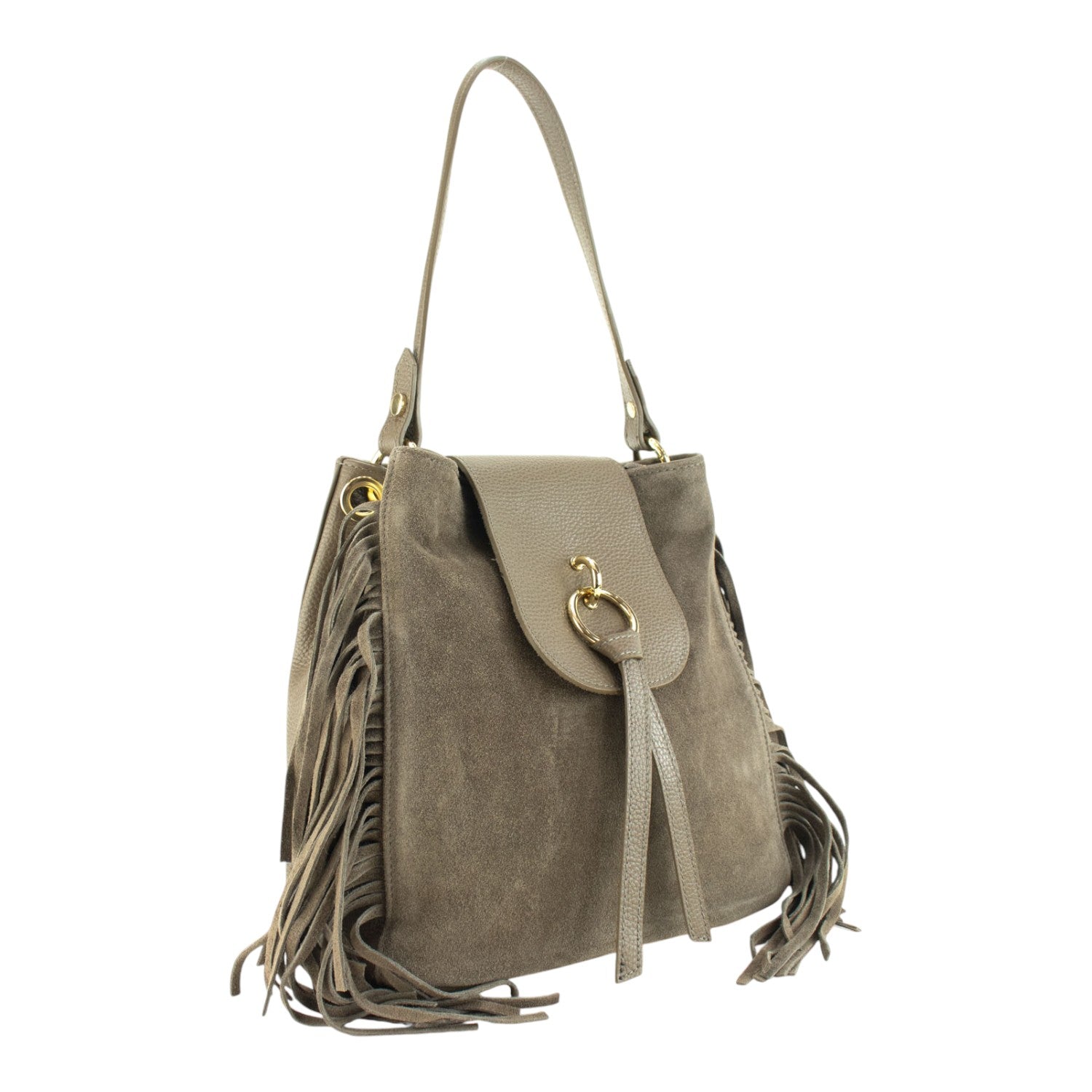 Bolso en piel Pregato Solenne Ante Taupe - KimondoShop