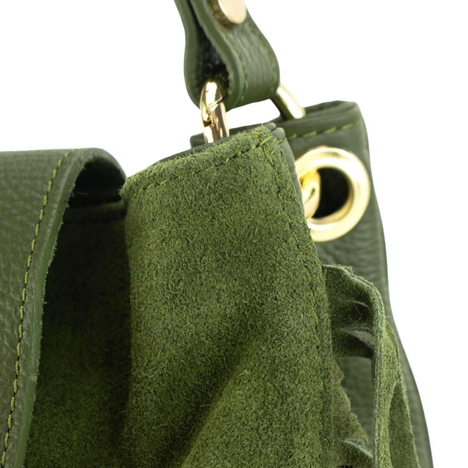 Bolso en piel Pregato Solenne Ante Verde - KimondoShop