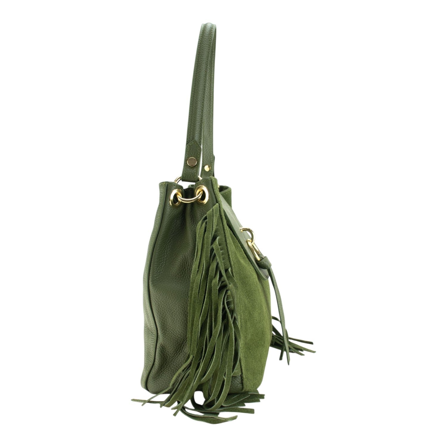 Bolso en piel Pregato Solenne Ante Verde - KimondoShop