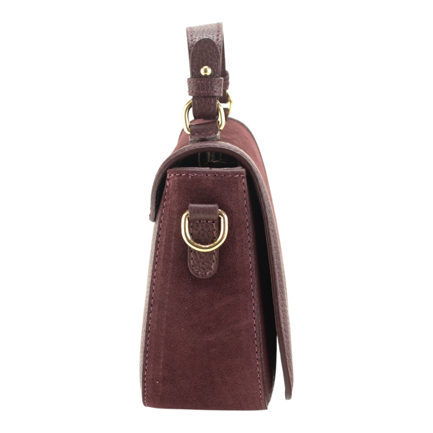 Bolso en piel Pregato Velluto Ante Burdeos - KimondoShop