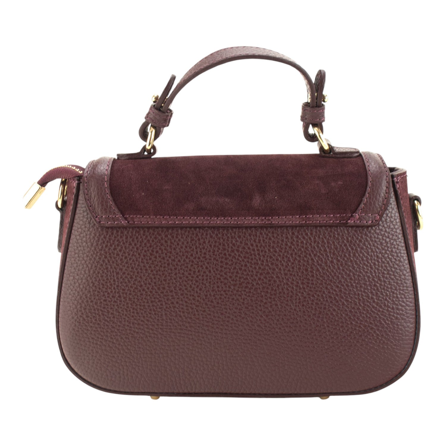 Bolso en piel Pregato Velluto Ante Burdeos - KimondoShop