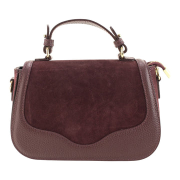 Bolso en piel Pregato Velluto Ante Burdeos - KimondoShop