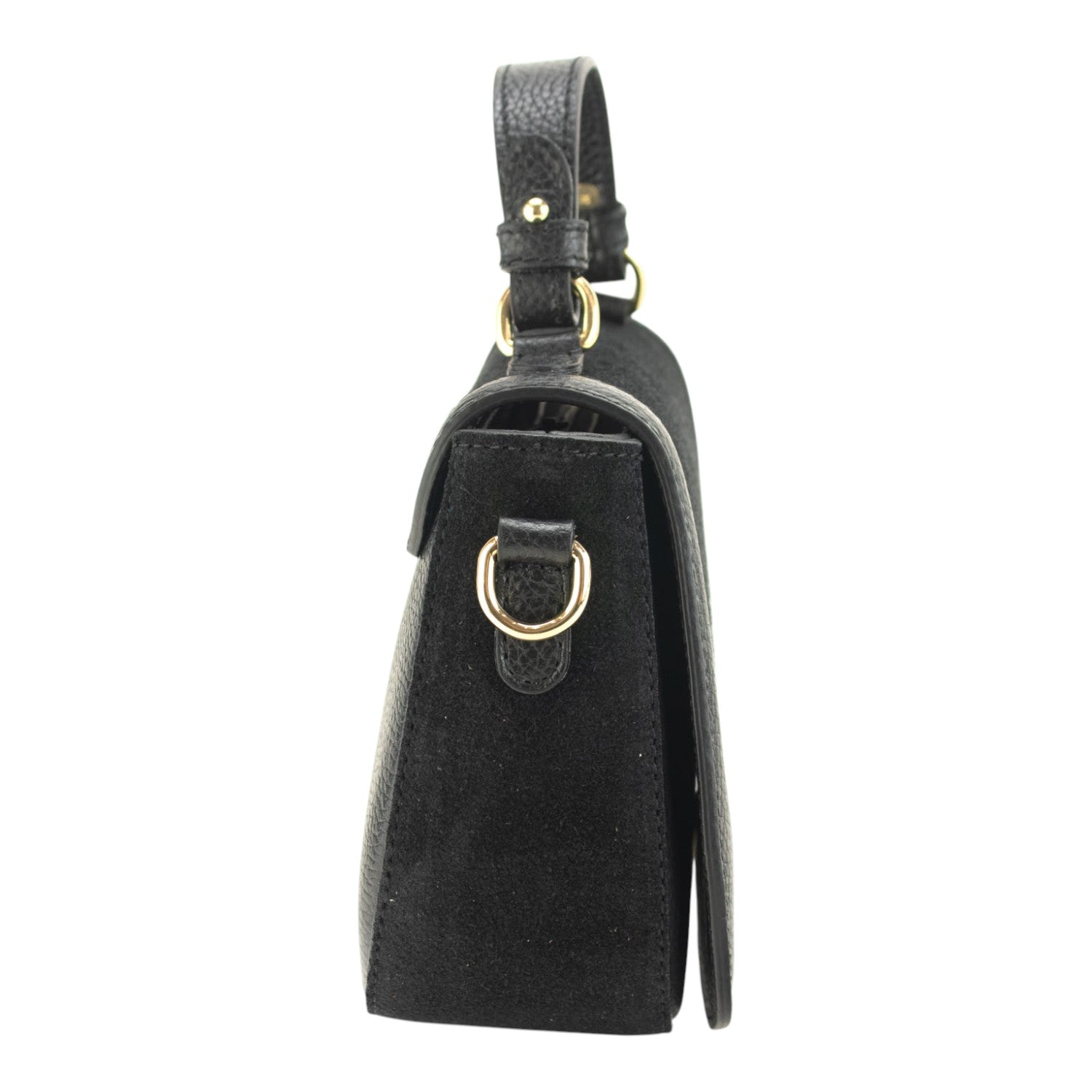Bolso en piel Pregato Velluto Ante Negro - KimondoShop