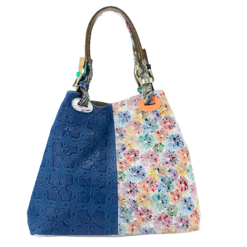 Bolso hobo en Piel Pregato Vittoria Azul Lila - KimondoShop