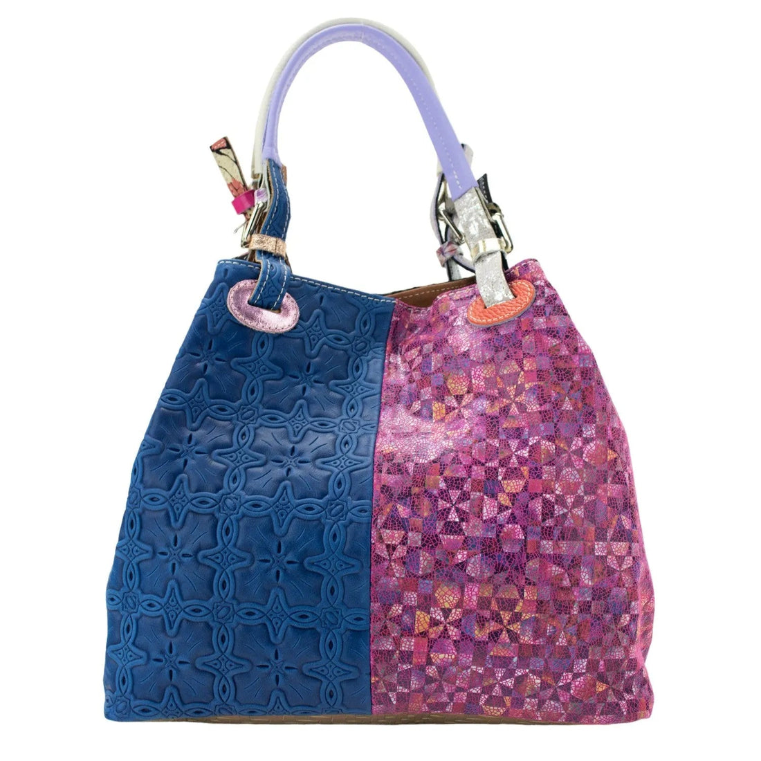 Bolso hobo en Piel Pregato Vittoria Azul marino - KimondoShop