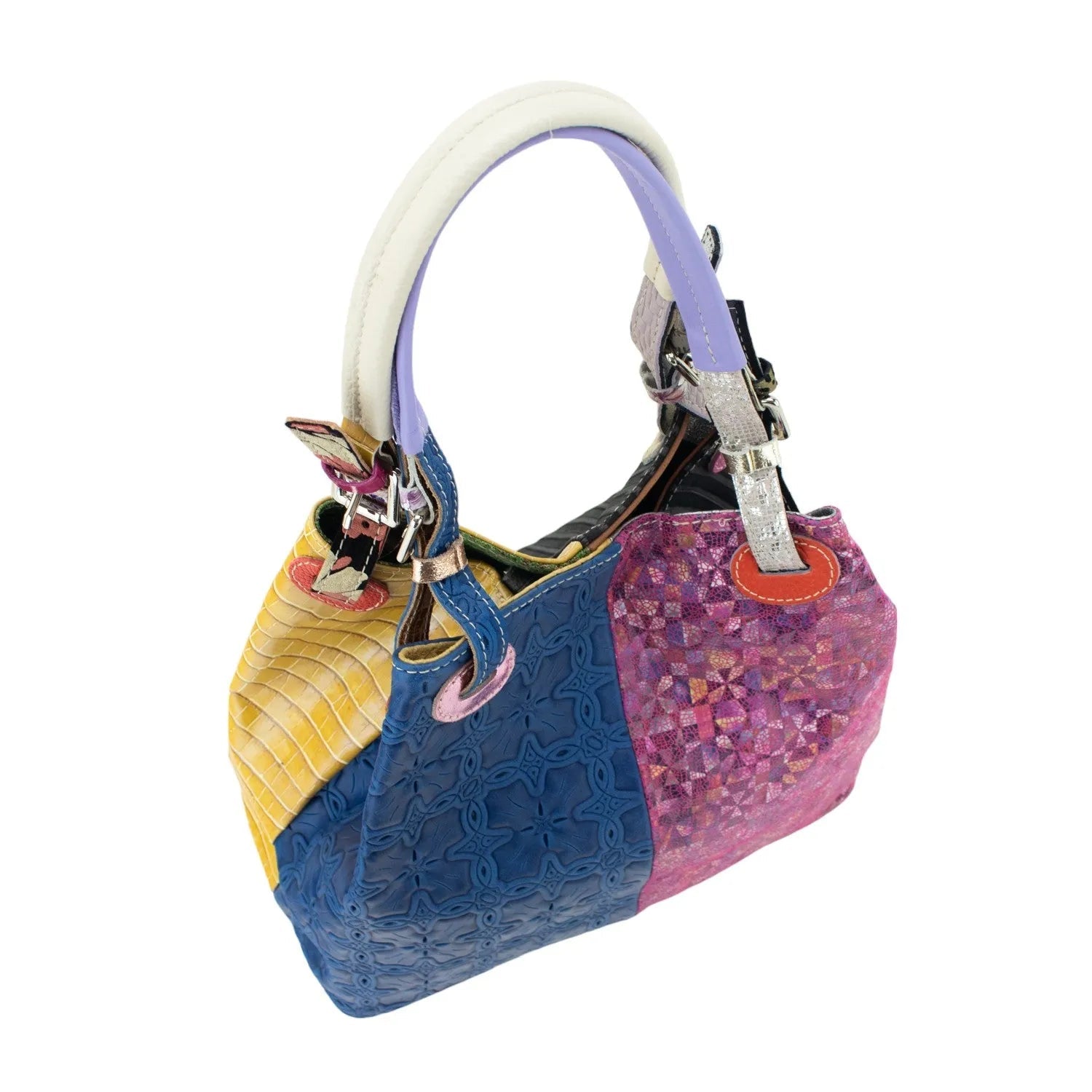 Bolso hobo en Piel Pregato Vittoria Azul marino - KimondoShop