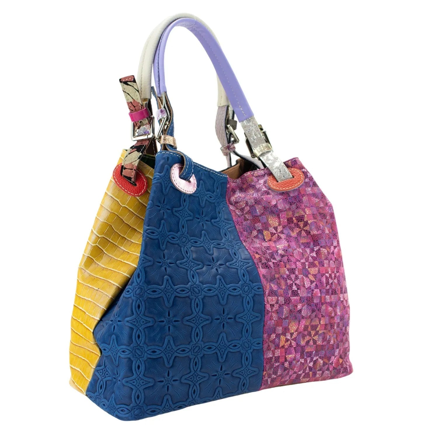 Bolso hobo en Piel Pregato Vittoria Azul marino - KimondoShop