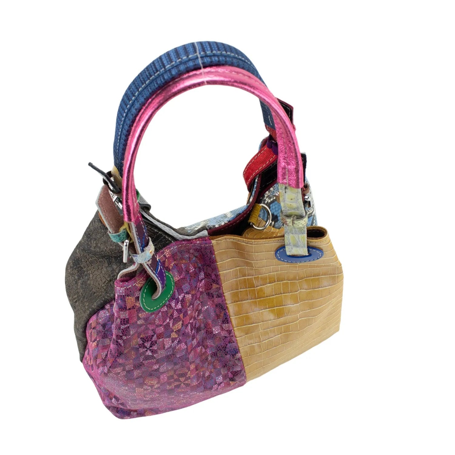 Bolso hobo en Piel Pregato Vittoria Lila - KimondoShop