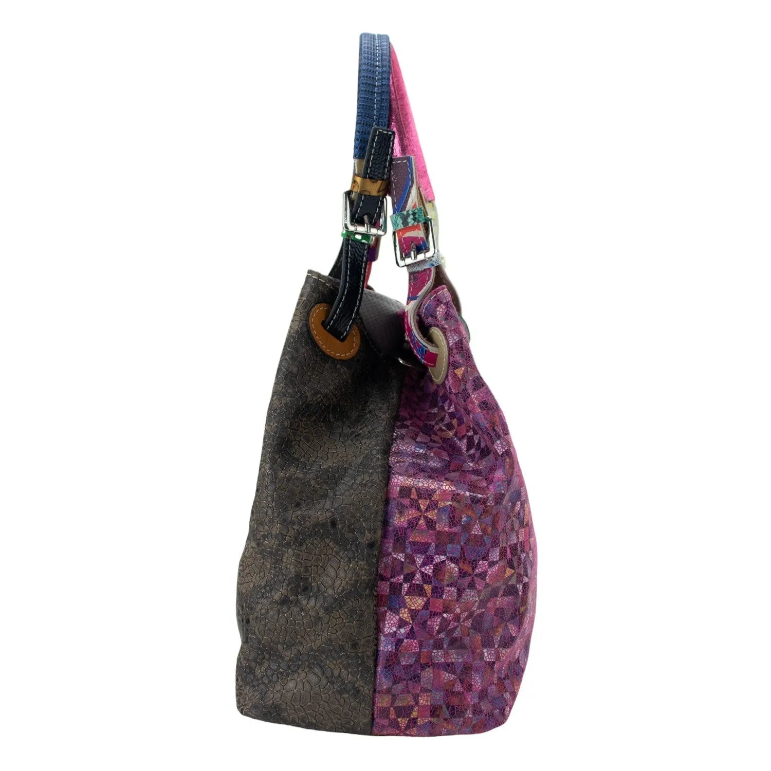 Bolso hobo en Piel Pregato Vittoria Lila - KimondoShop