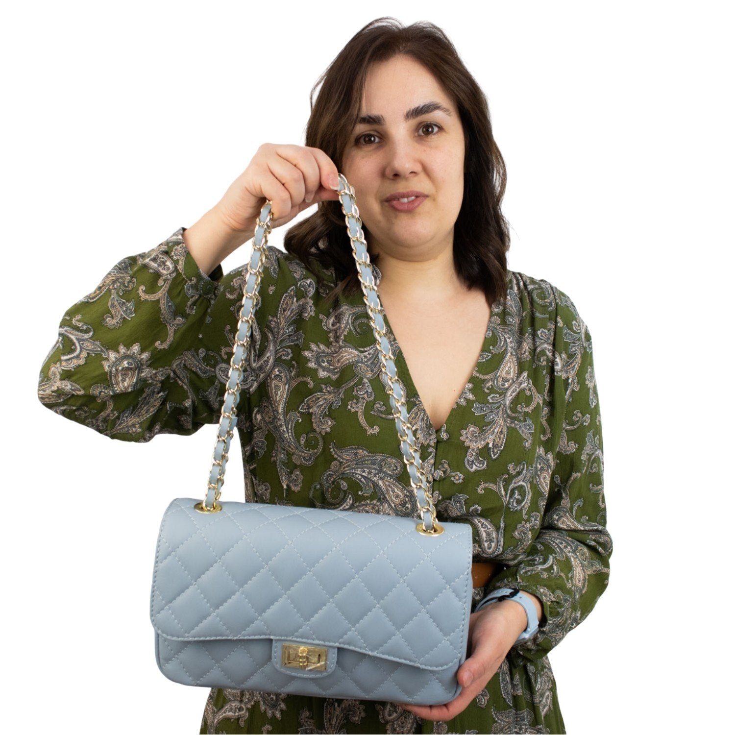 Bolso Piel Pregato Classy Azul Cian - KimondoShop