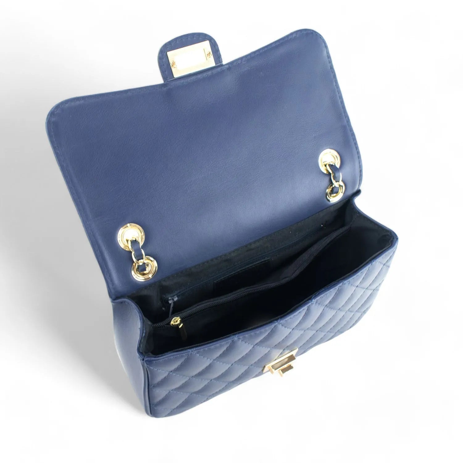 Bolso Piel Pregato Classy Azul marino - KimondoShop