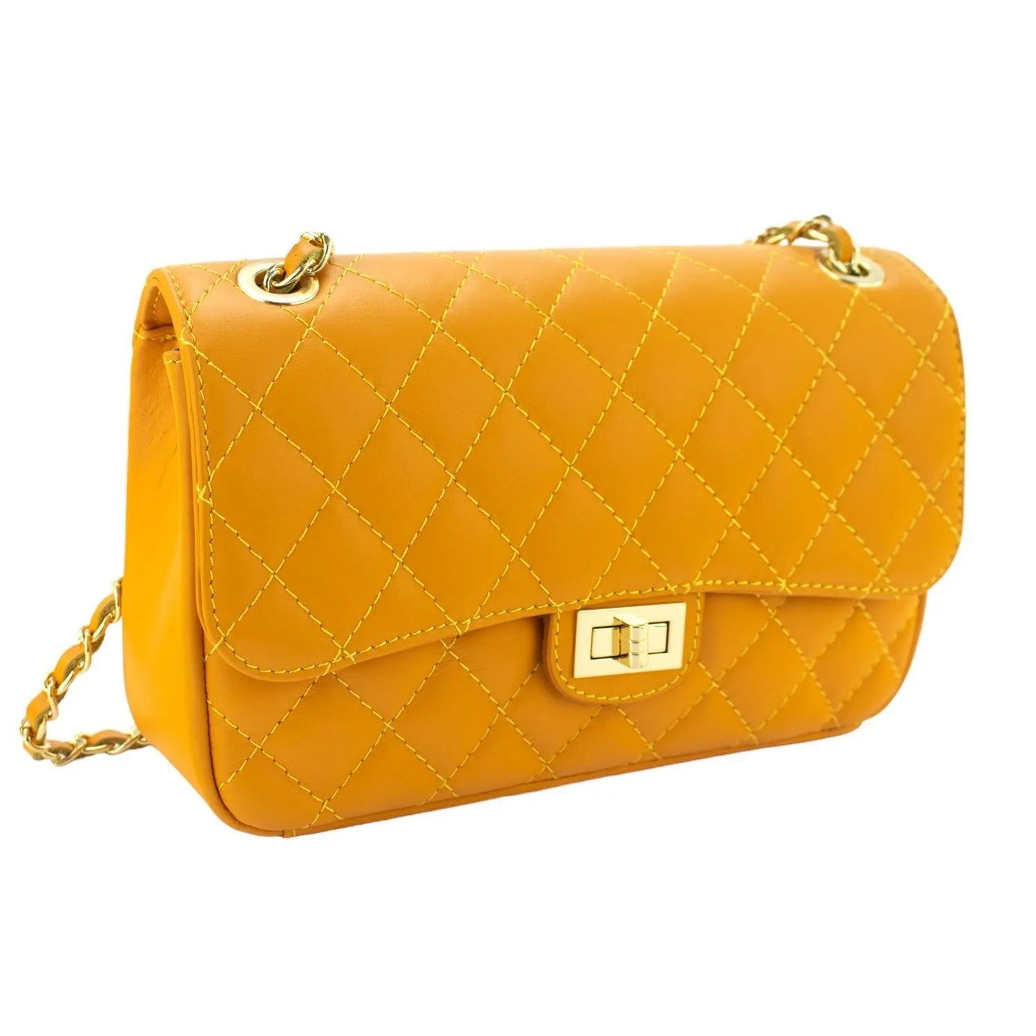 Bolso Piel Pregato Classy Mostaza - Main Image