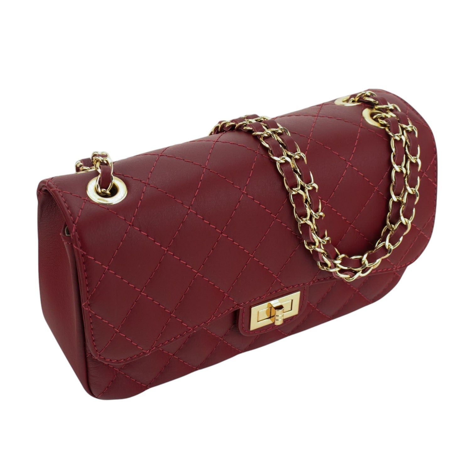 Bolso Piel Pregato Classy Rojo oscuro - KimondoShop