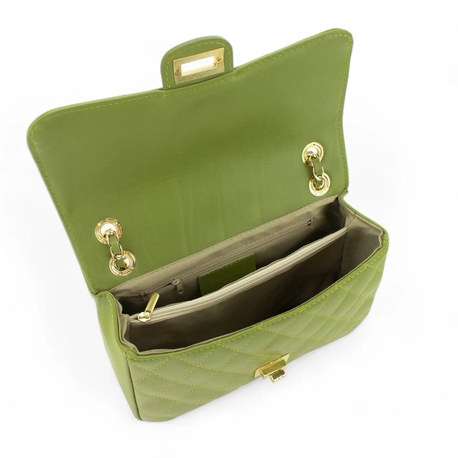 Bolso Piel Pregato Classy Verde oliva - KimondoShop