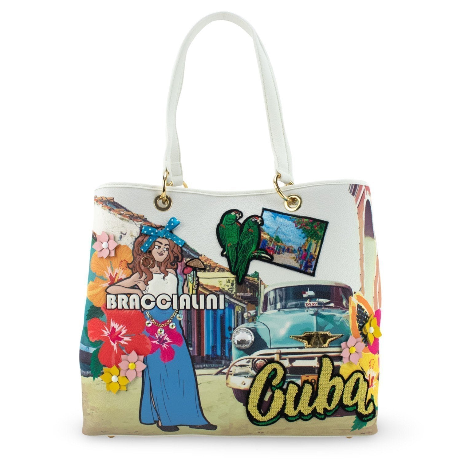 Bolso Shopper Braccialini Cartoline Cuba - KimondoShop