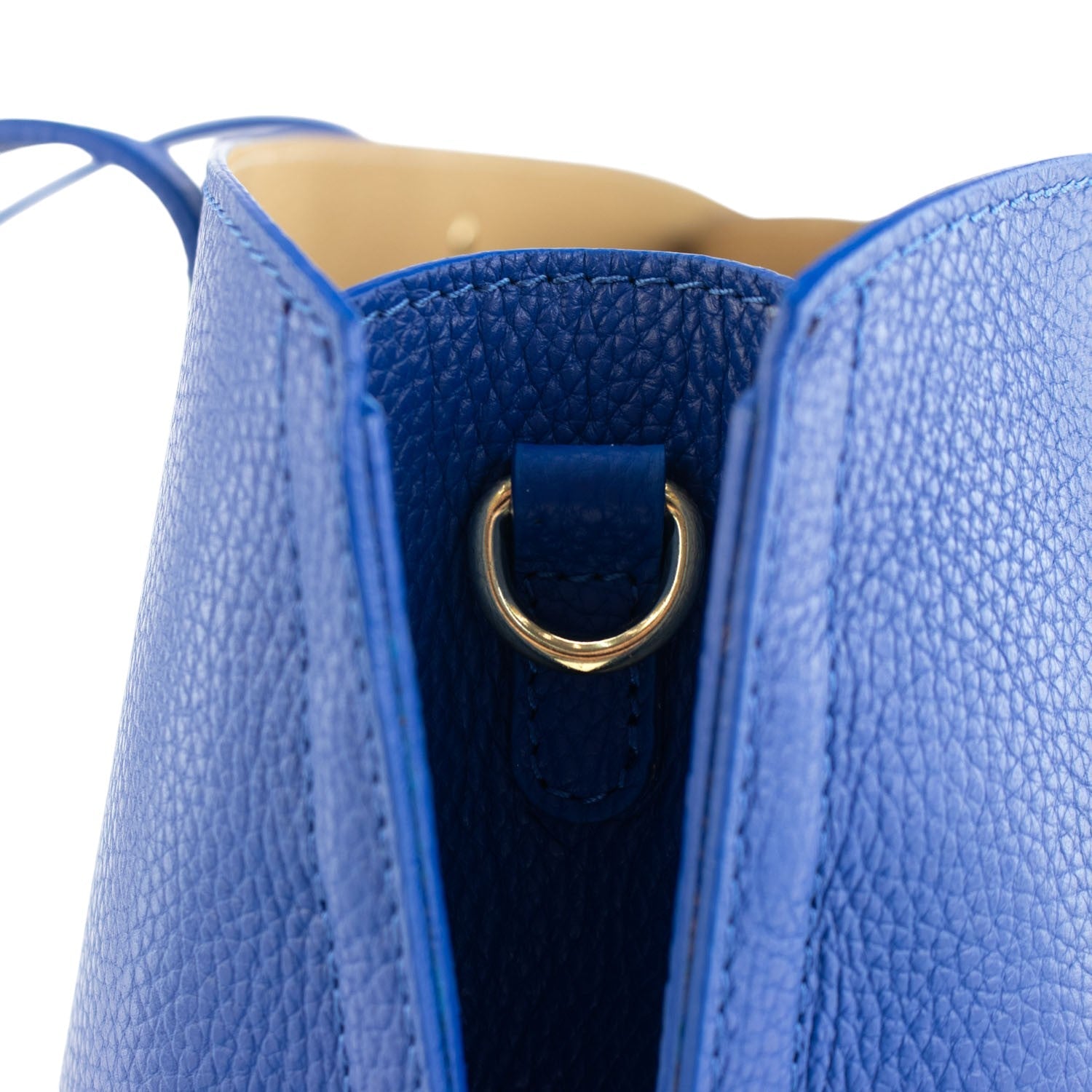 Bolso Shopper en Piel Pregato Loggia Azul electrico - KimondoShop