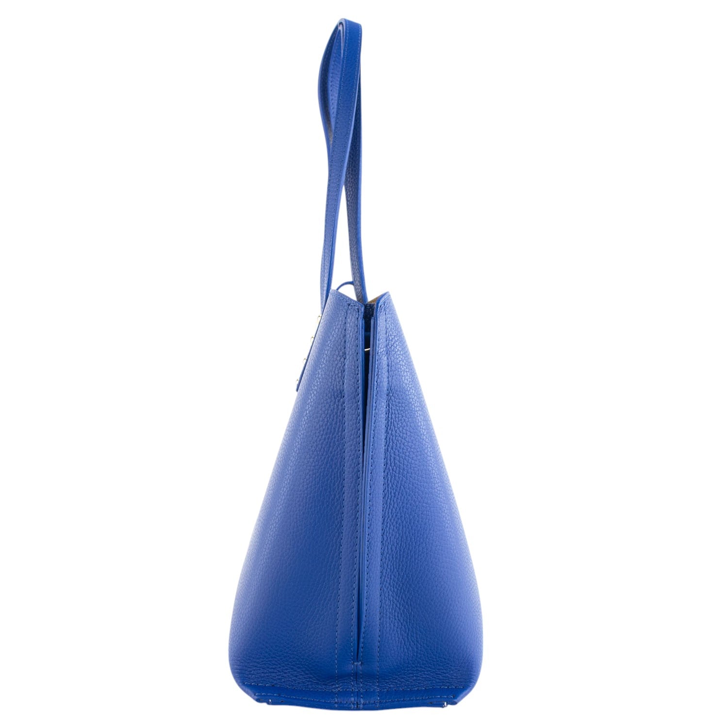 Bolso Shopper en Piel Pregato Loggia Azul electrico - KimondoShop