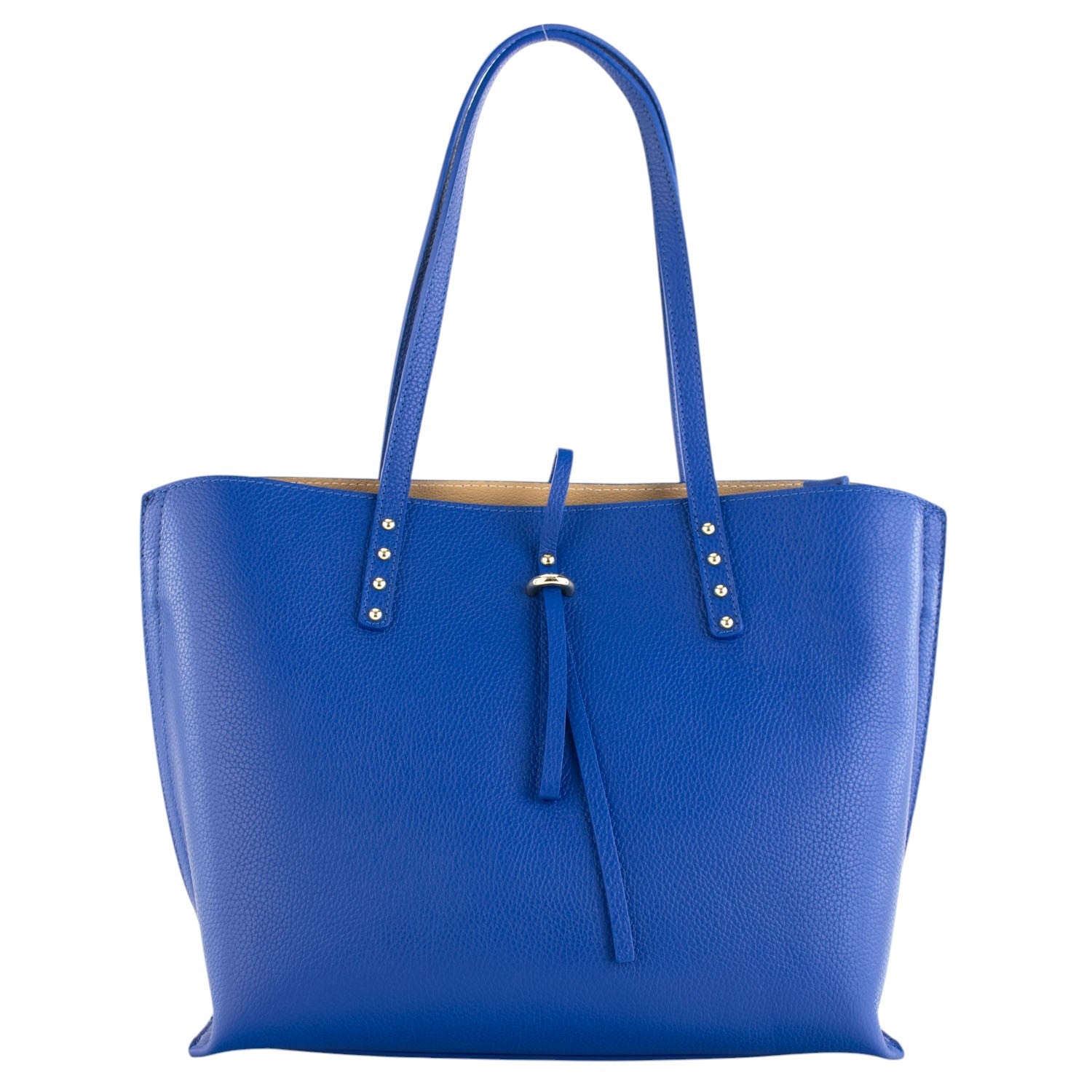 Bolso Shopper en Piel Pregato Loggia Azul electrico - KimondoShop