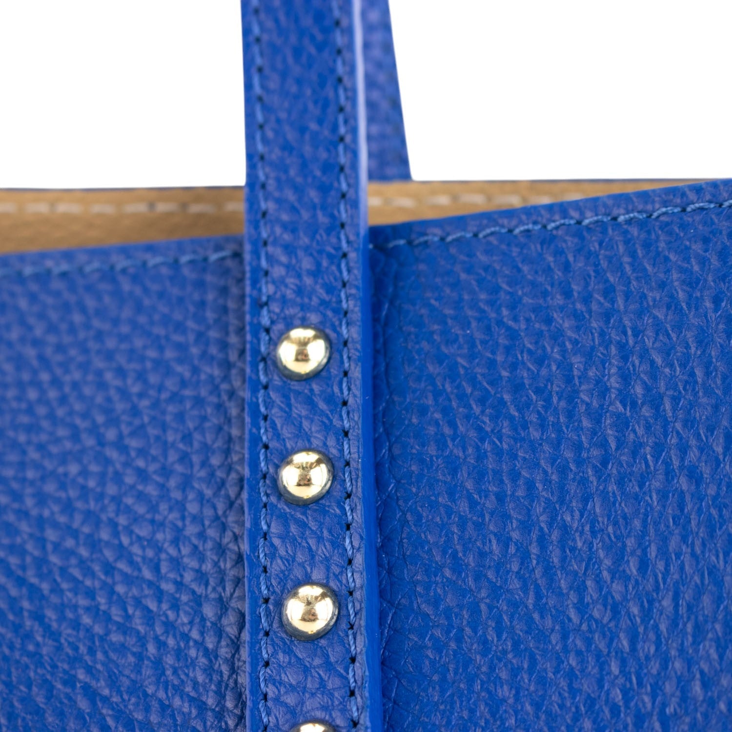 Bolso Shopper en Piel Pregato Loggia Azul electrico - KimondoShop