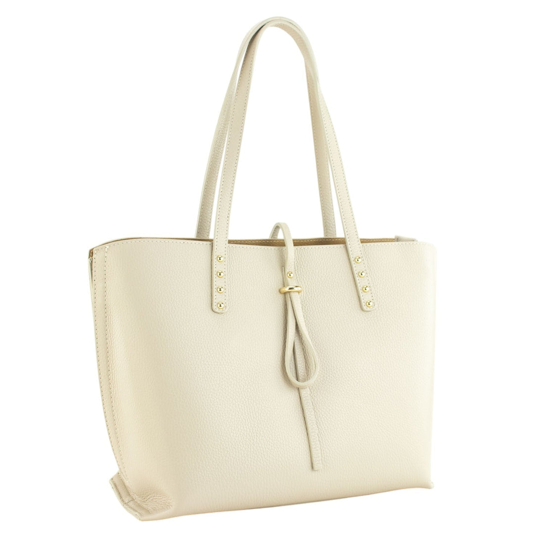 Bolso Shopper en Piel Pregato Loggia Beige - KimondoShop