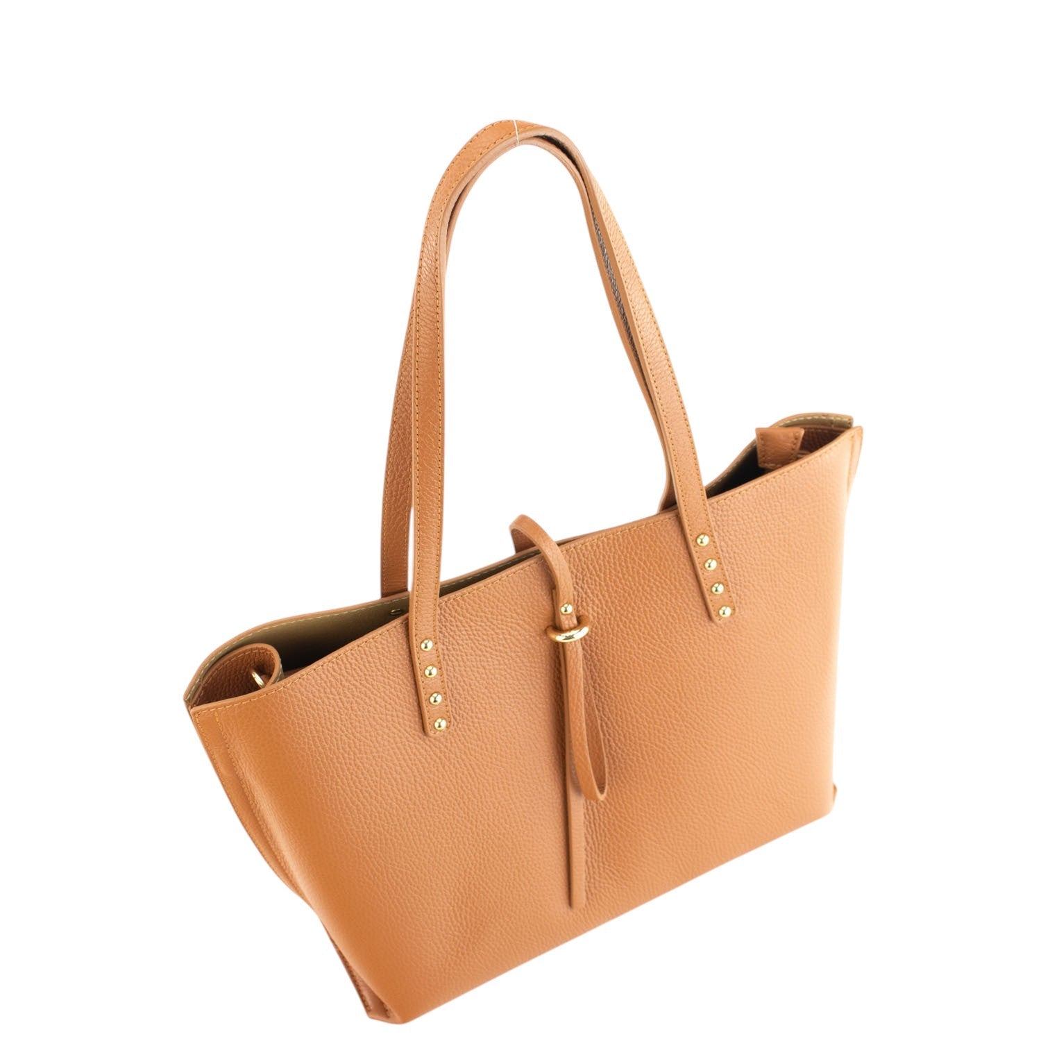 Bolso Shopper en Piel Pregato Loggia Camel - KimondoShop