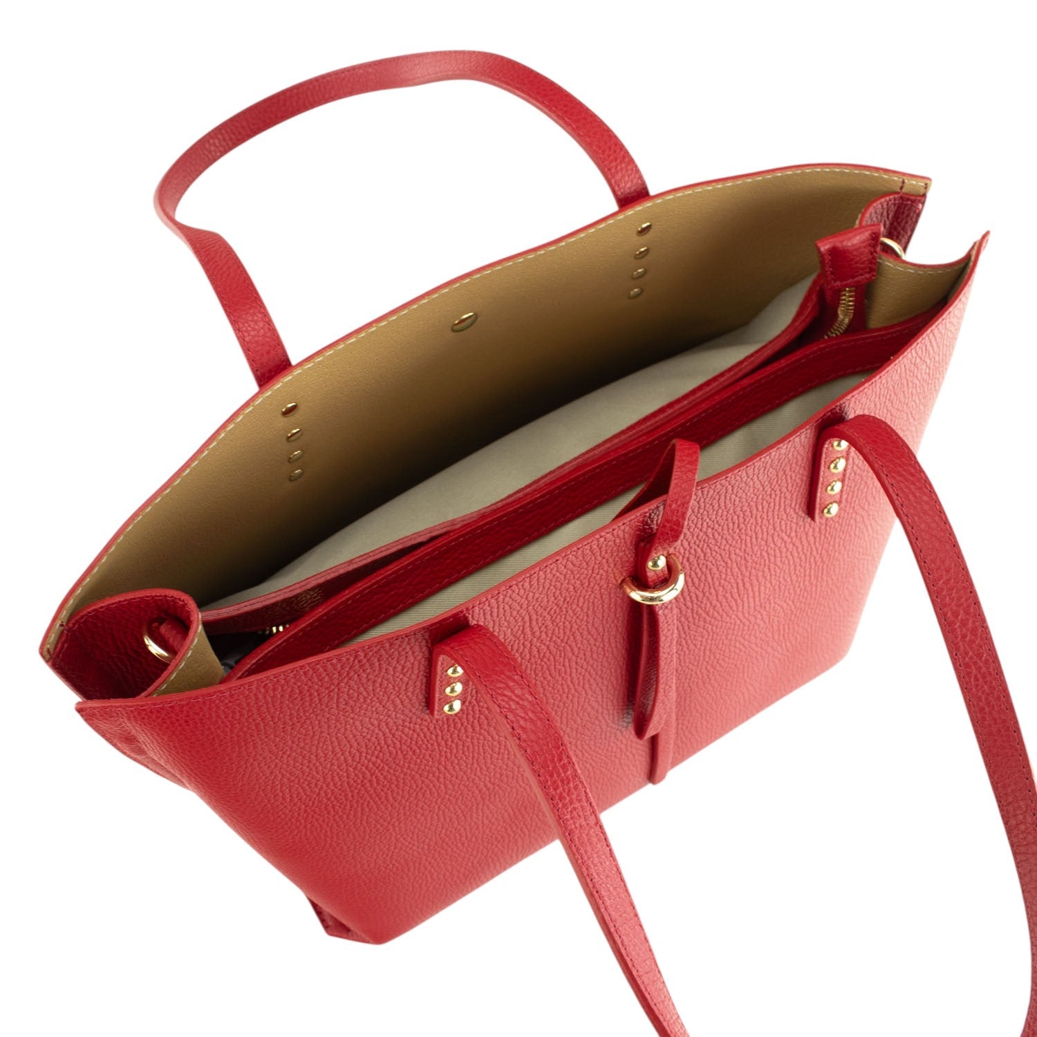 Bolso Shopper en Piel Pregato Loggia Rojo - KimondoShop