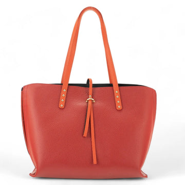 Bolso Shopper en Piel Pregato Loggia Rojo Naranja - KimondoShop