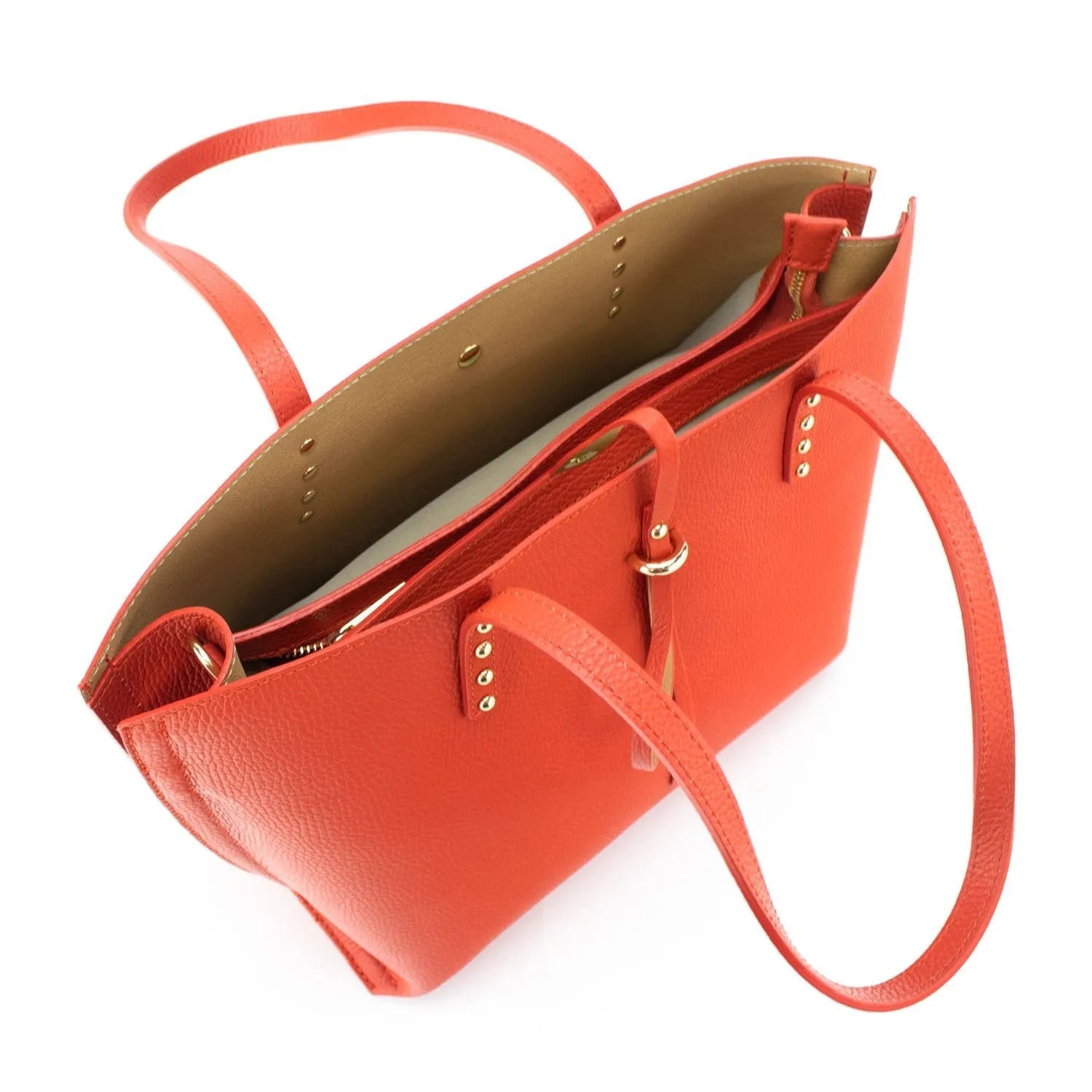 Bolso Shopper en Piel Pregato Loggia Teja - KimondoShop