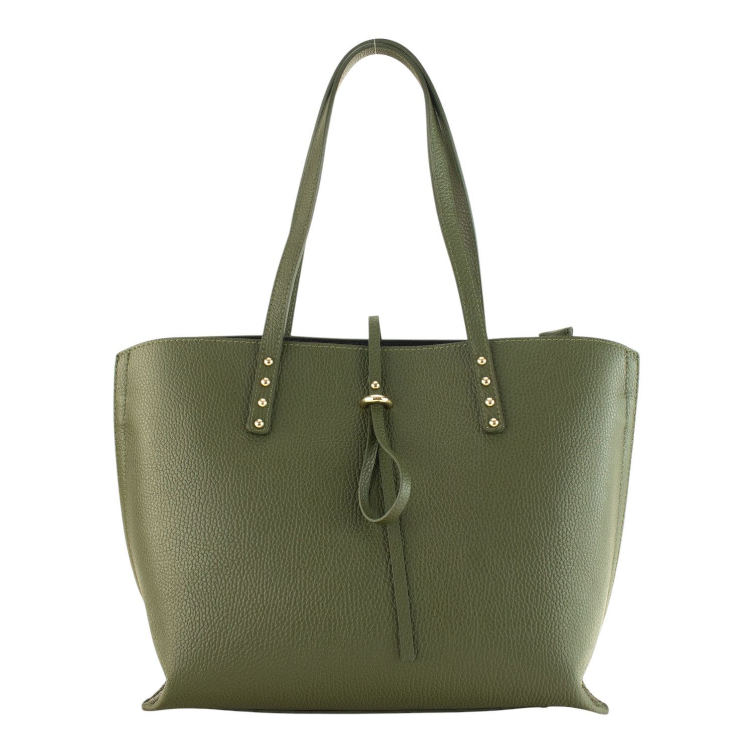 Bolso Shopper en Piel Pregato Loggia Verde - KimondoShop