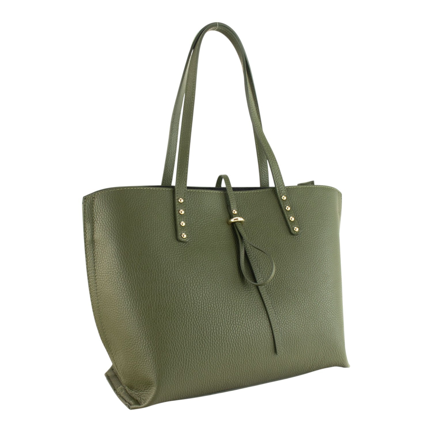 Bolso Shopper en Piel Pregato Loggia Verde - KimondoShop