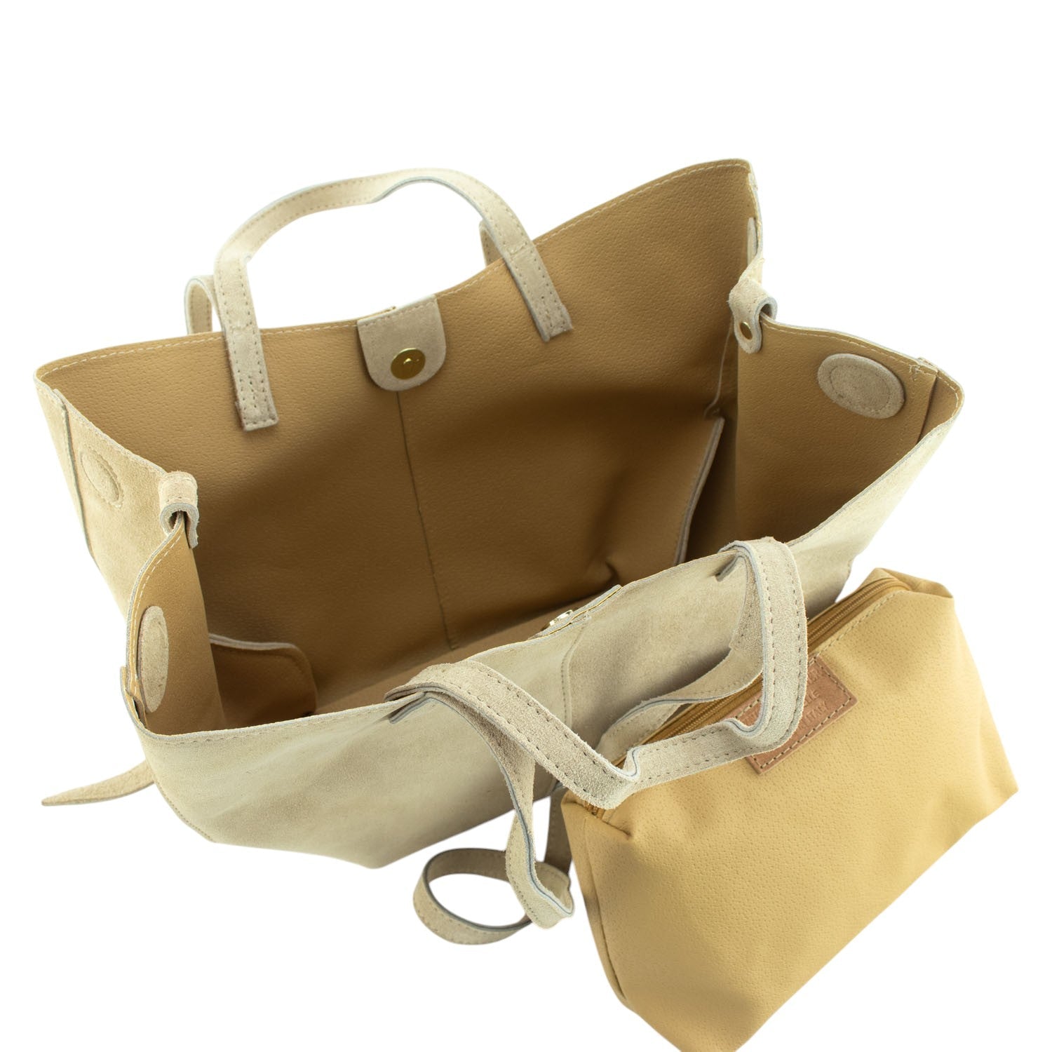 Bolso shopper Piel Pregato Venetto Crema - KimondoShop