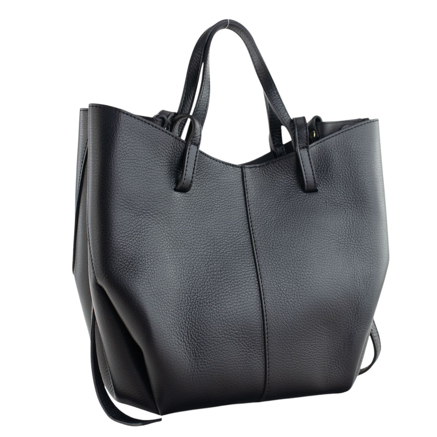 Bolso shopper Piel Pregato Venetto Negro Soft - KimondoShop