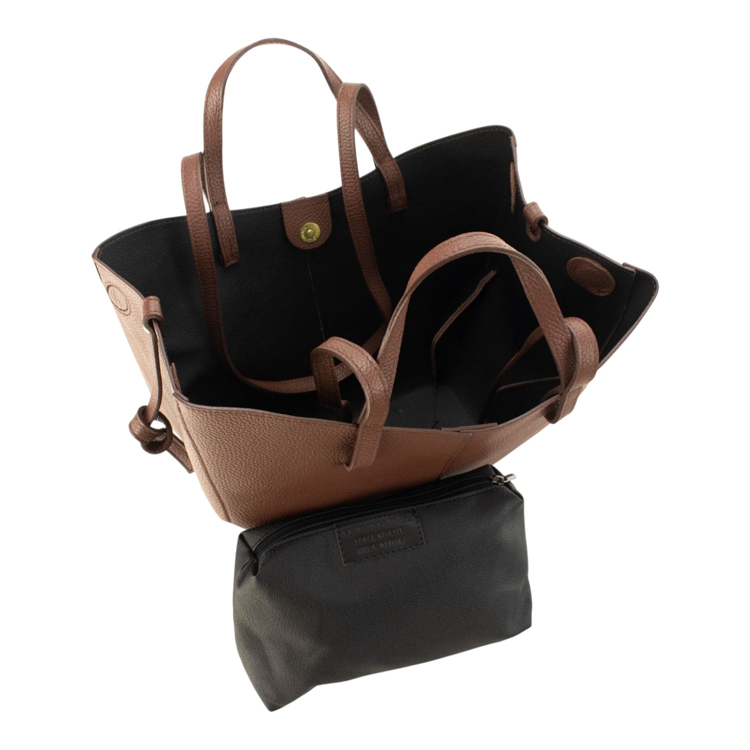 Bolso shopper Piel Pregato Venetto Soft Chocolate claro - KimondoShop