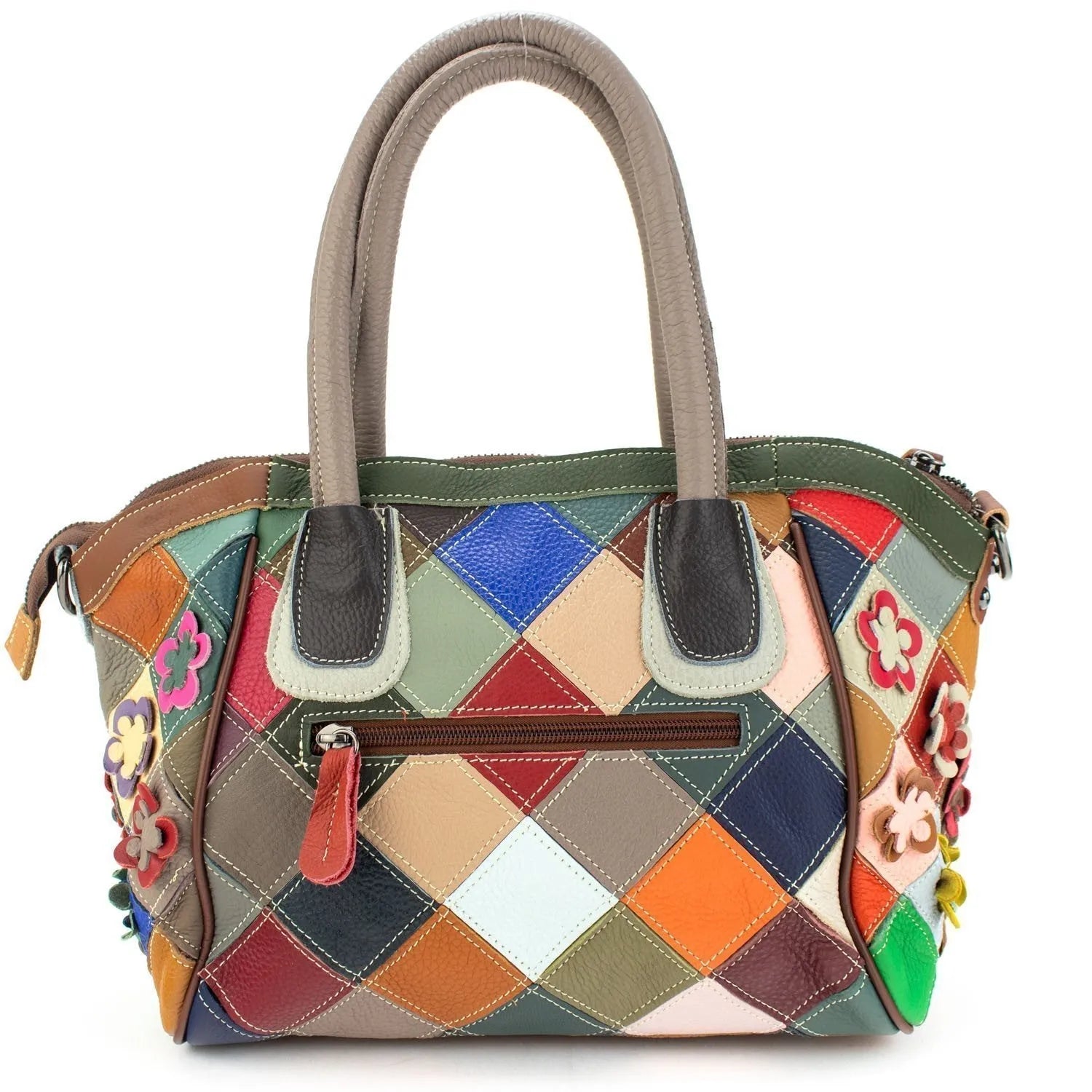 Bolso tote de Piel Pregato Mosaic Flowers - KimondoShop