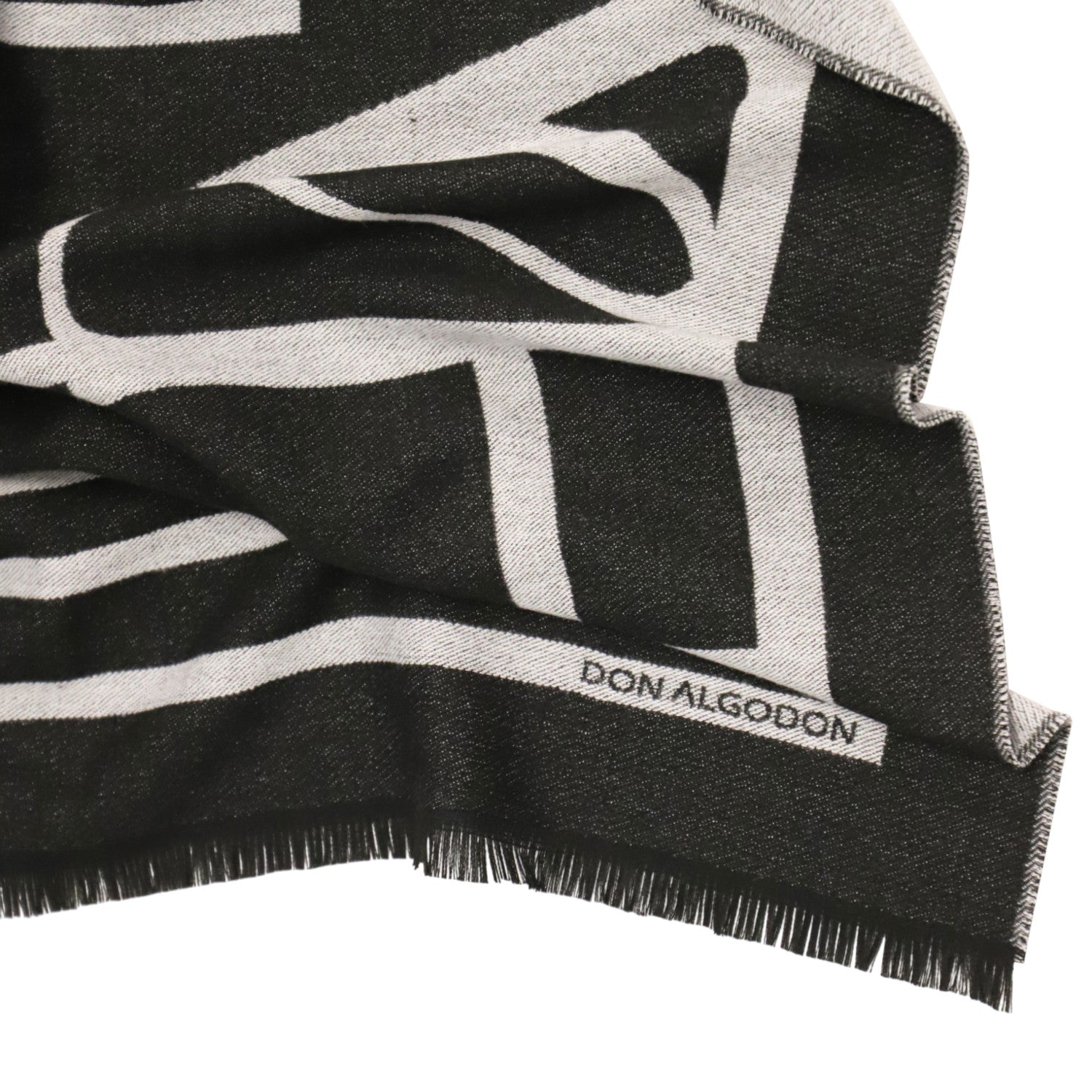 Bufanda Don Algodon geometric Negro - KimondoShop