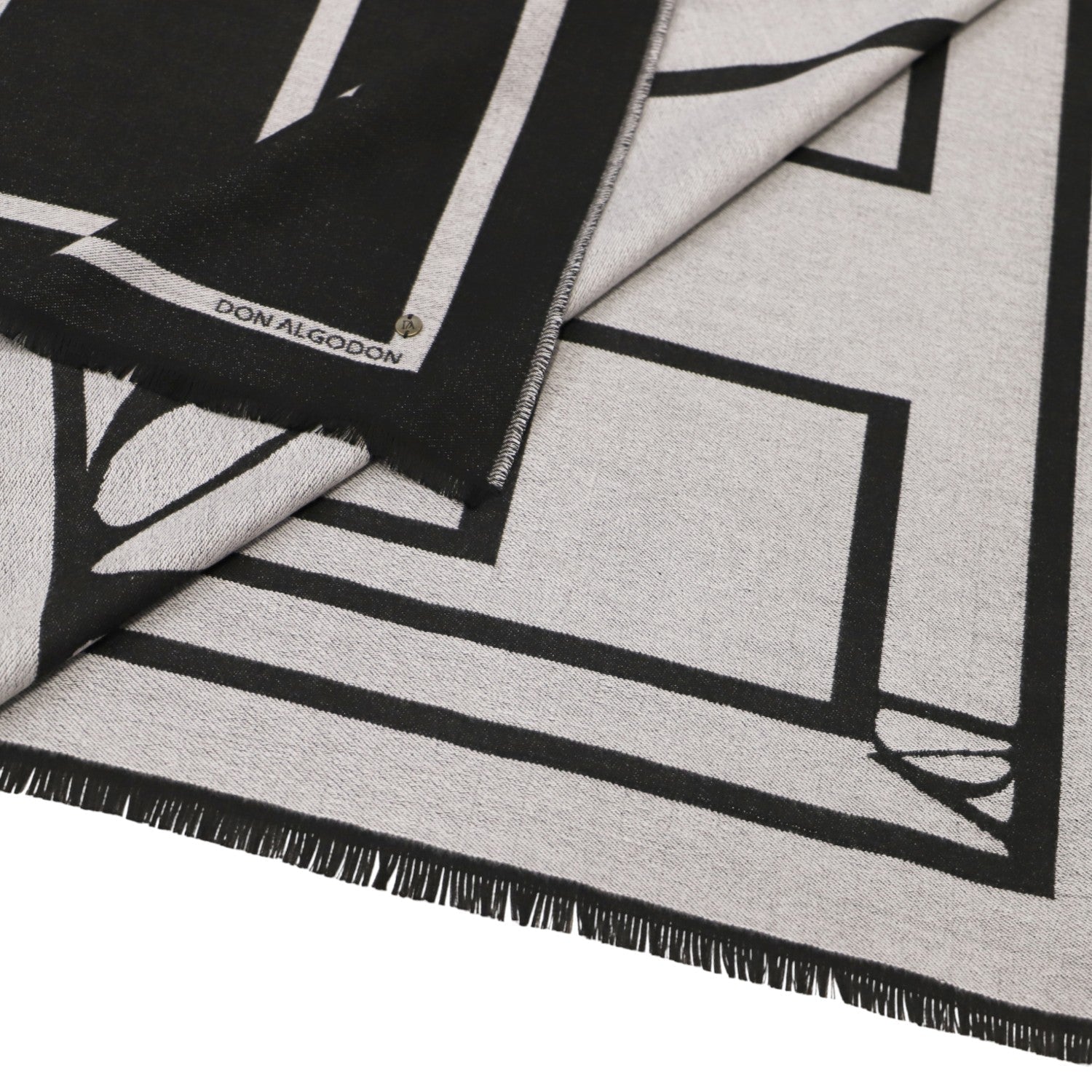 Bufanda Don Algodon geometric Negro - KimondoShop