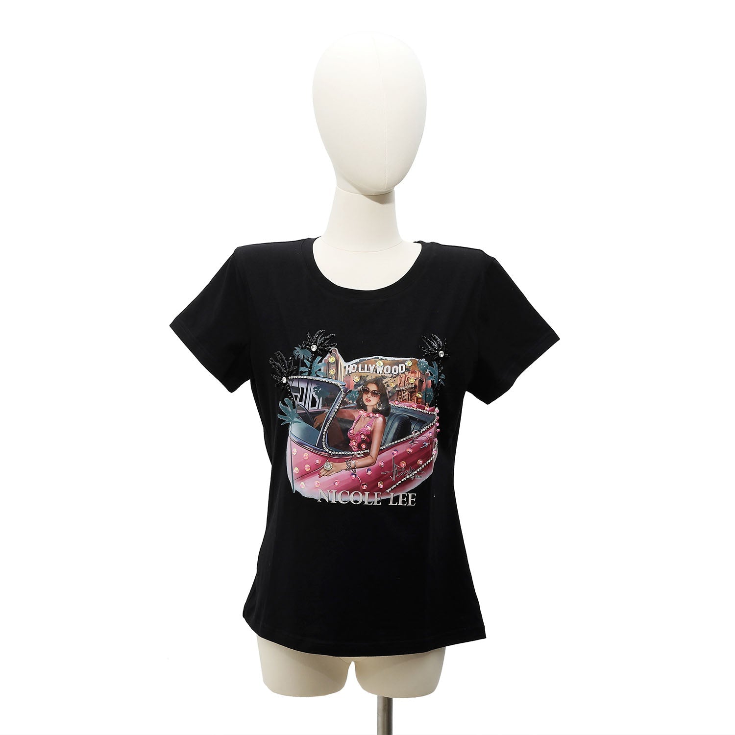 Camiseta manga corta Nicole Lee Hollywood Drive Negro - KimondoShop