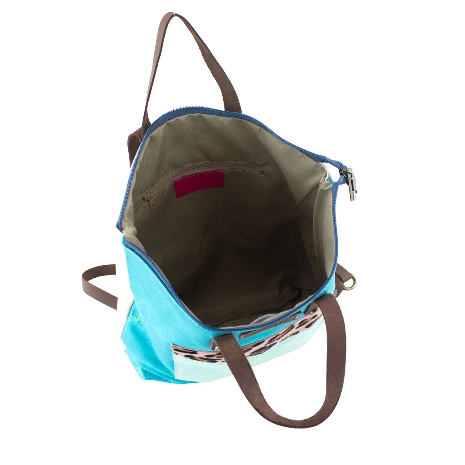 Mochila de Piel Pregato Valentina Turquesa - KimondoShop