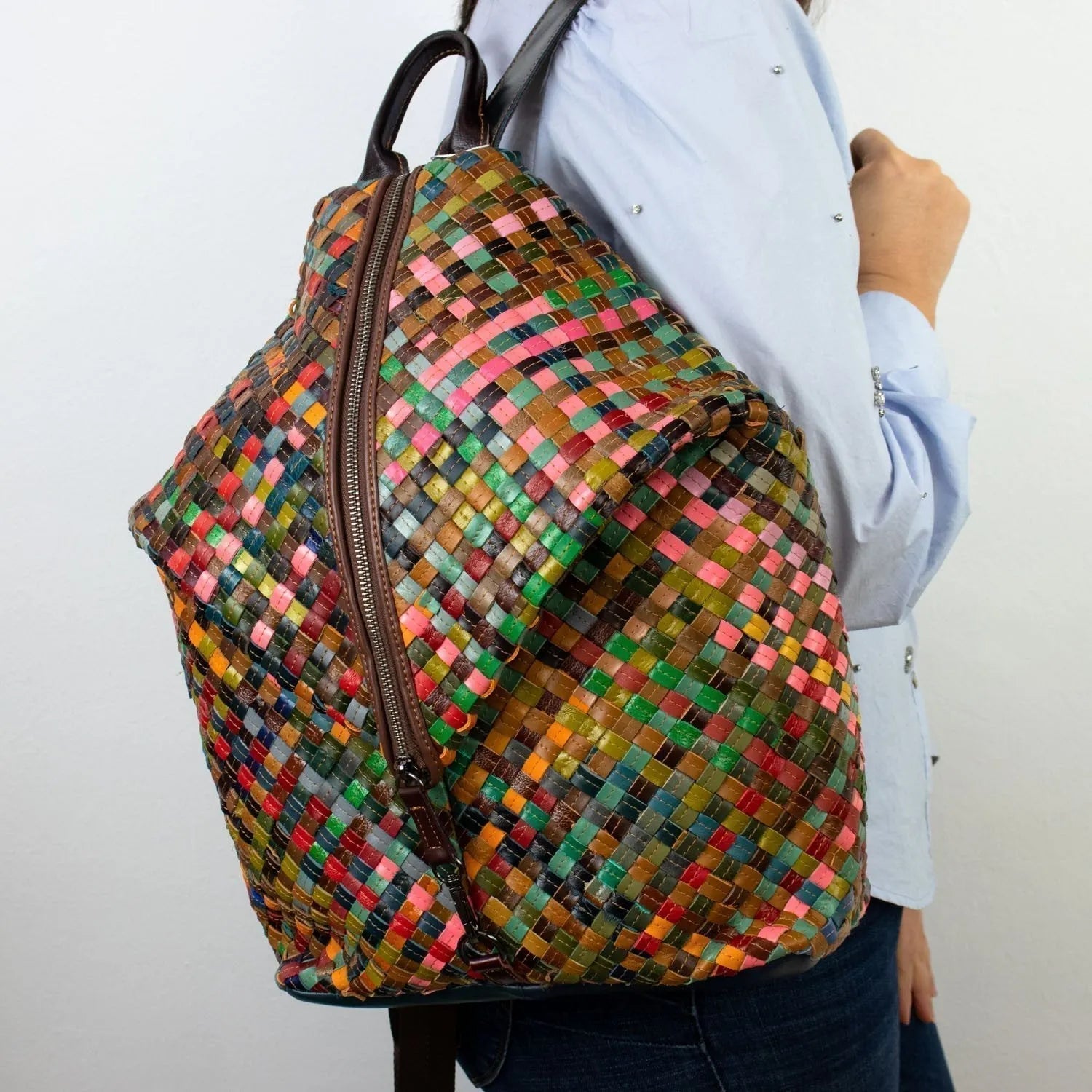 Mochila pera de Piel Pregato Mosaic - KimondoShop