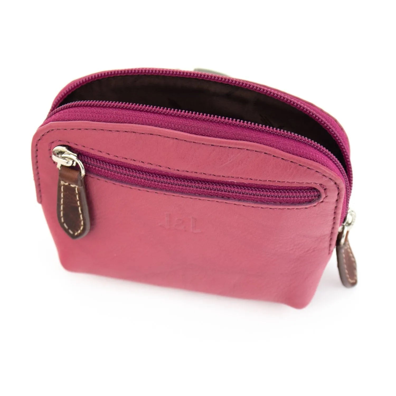 Monedero Piel Basics JL Piel Brida Rosa - KimondoShop