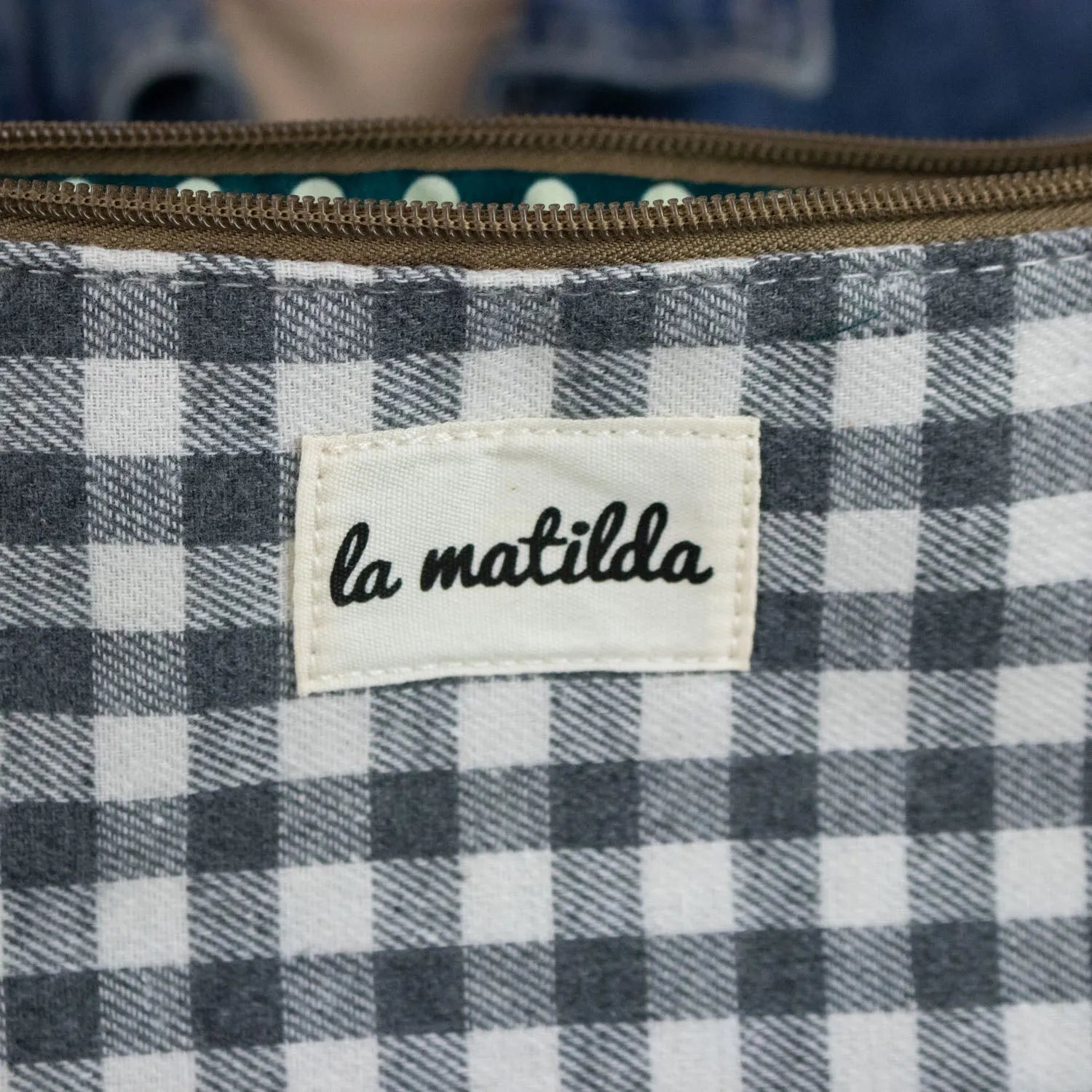 Neceser pequeño La Matilda Vichy Gris - KimondoShop